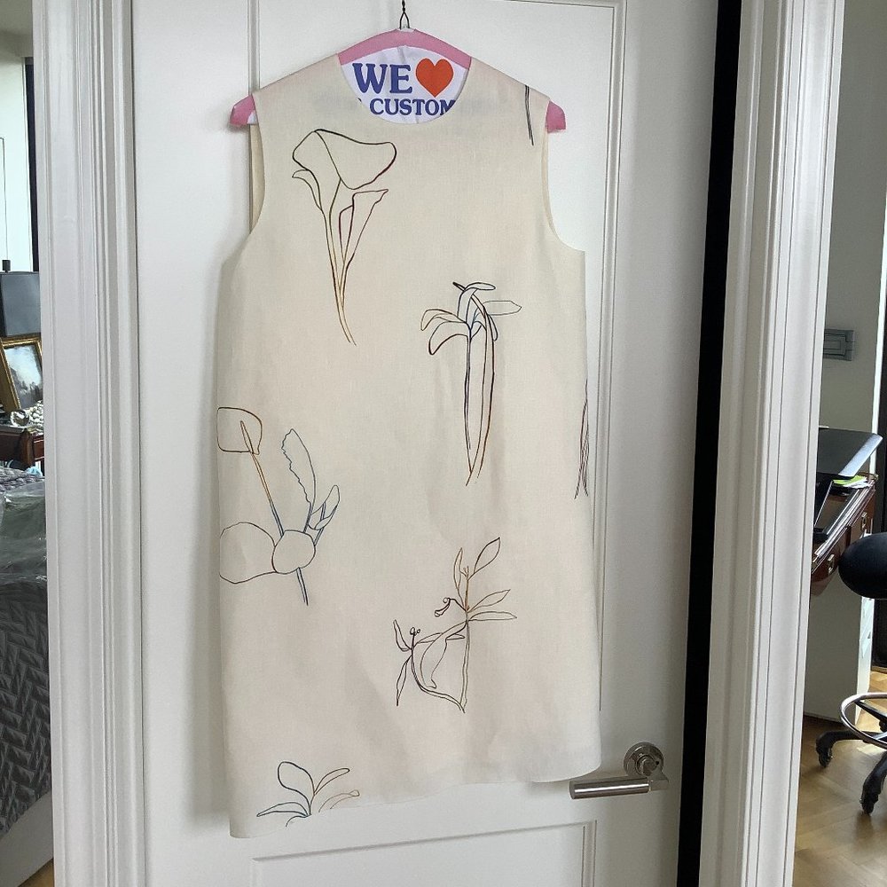 Theory Linen Floral Shift Dress Size 2